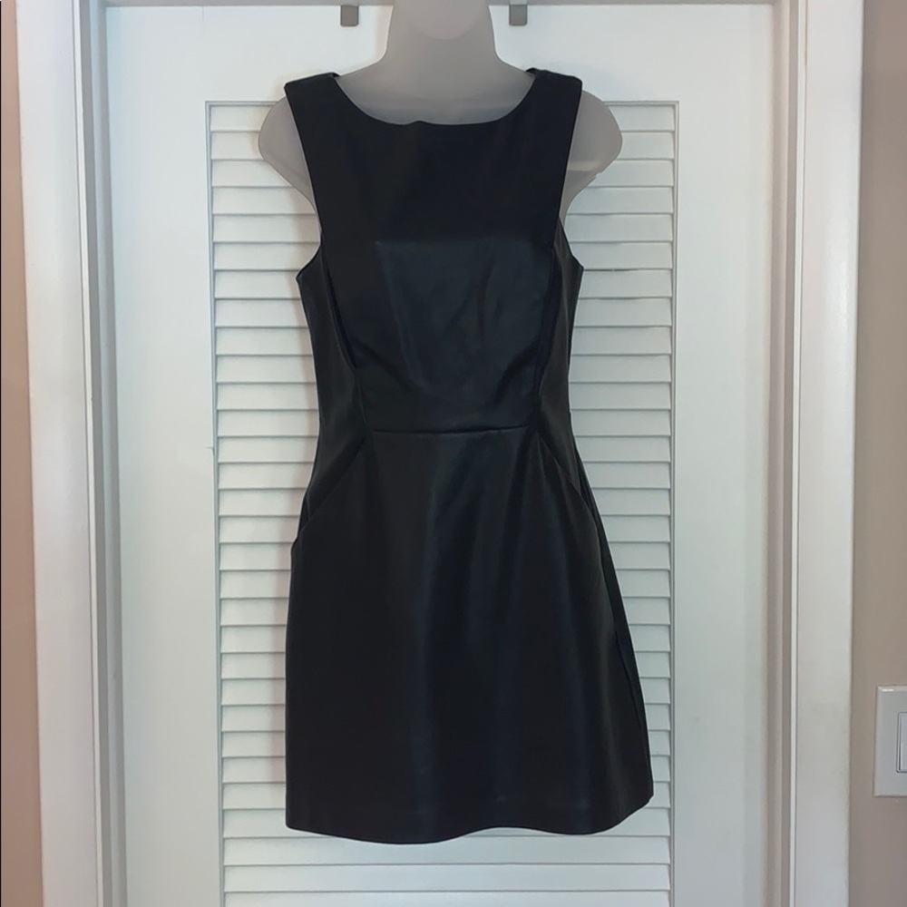 NWOT A|X Armani Exchange | Blk faux leather dress
